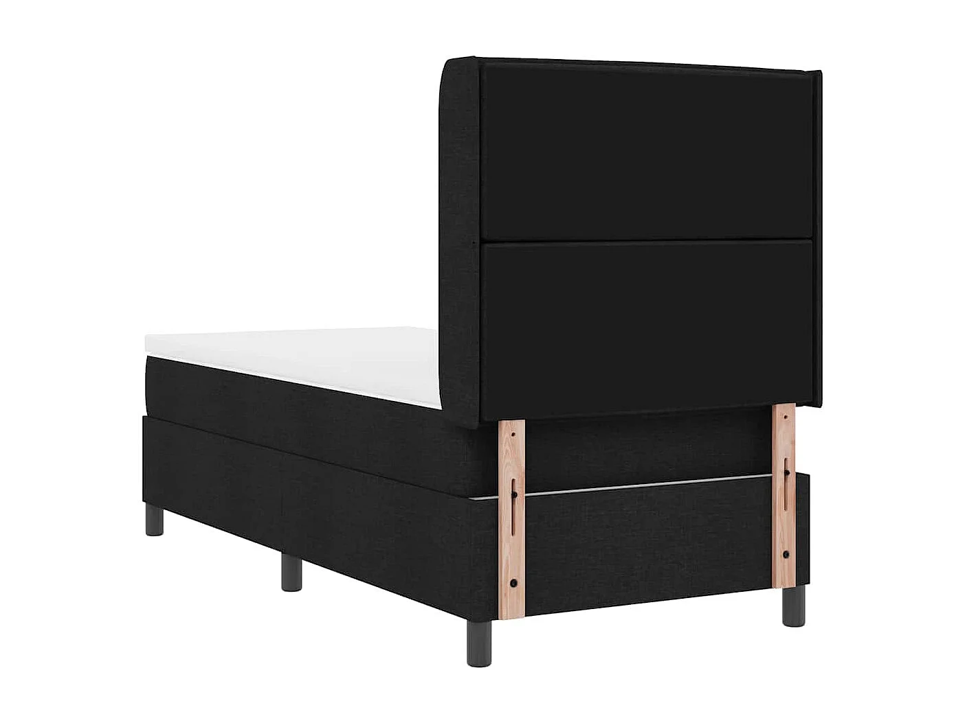 Cadre de lit avec matelas Noir 100 x 200 cm tissu