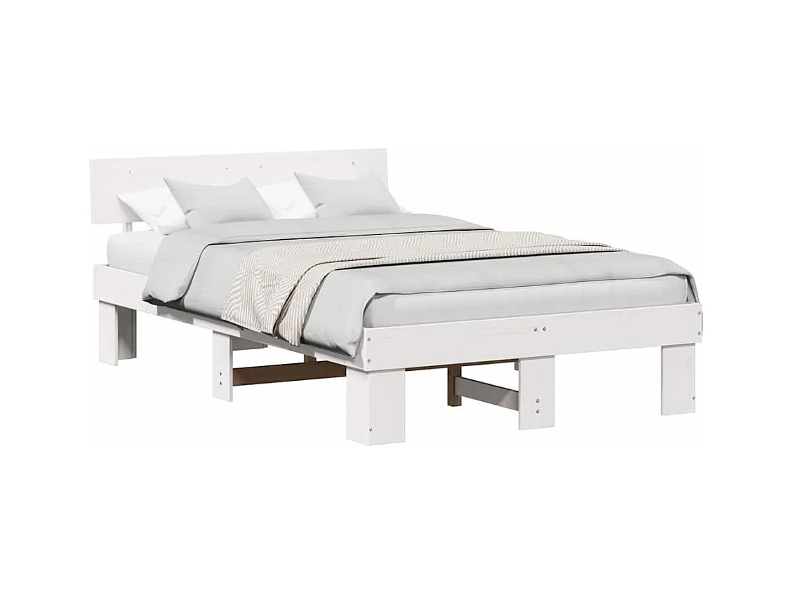 Estructura de cama Blanco 120 x 200 cm Madera maciza de pino
