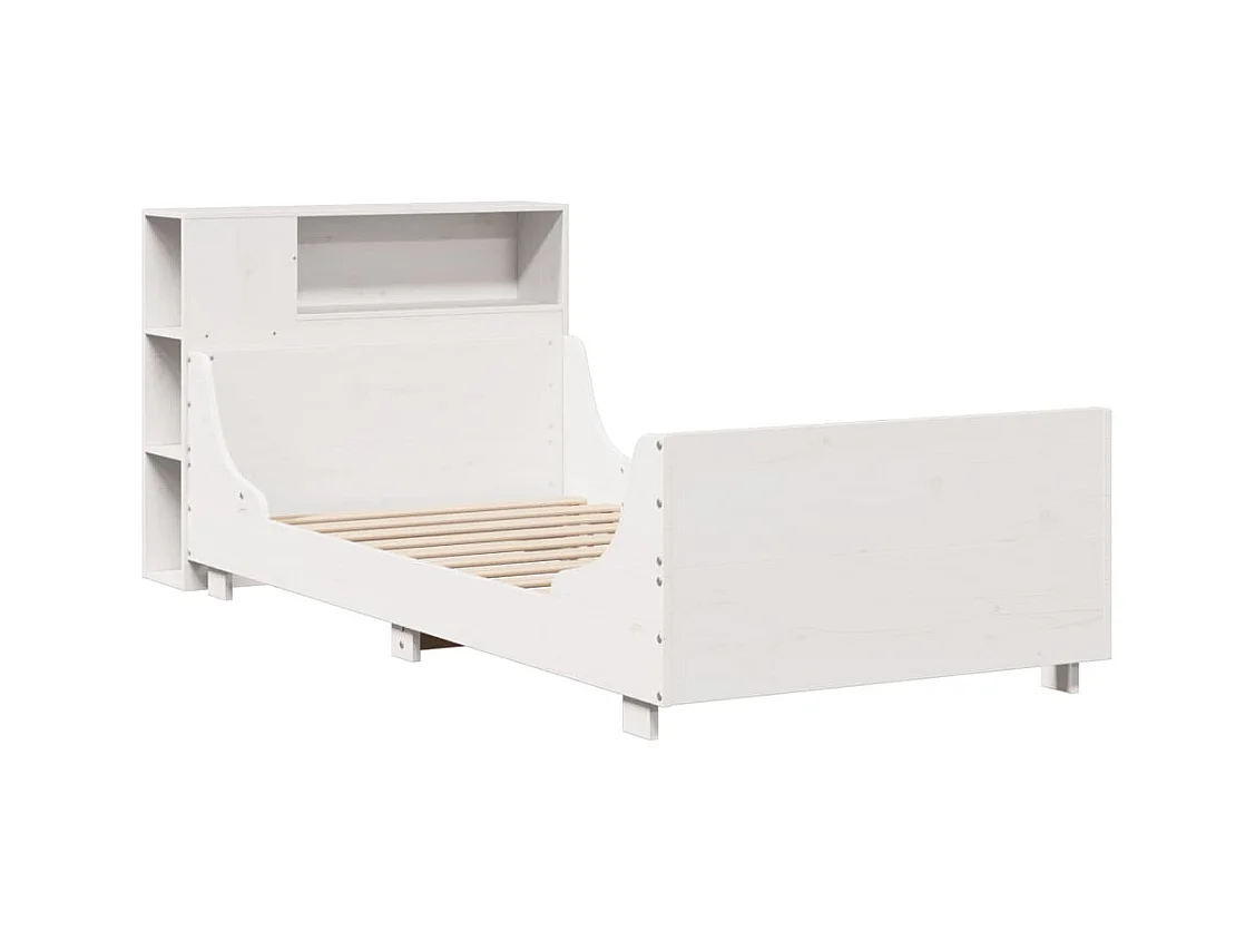 Cama sem colchão 90x200 cm madeira de pinho maciça branco