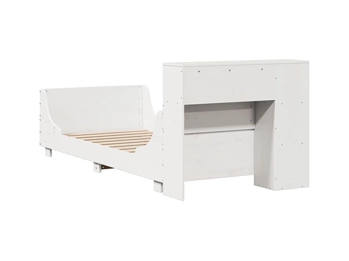 Cama sem colchão 90x200 cm madeira de pinho maciça branco