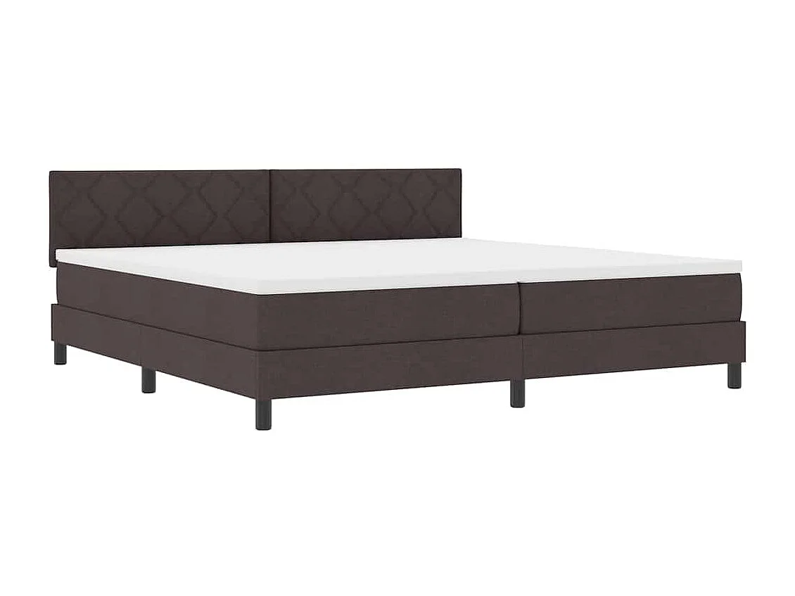 Cadre de lit avec matelas Marron foncé 200 x 200 cm tissu