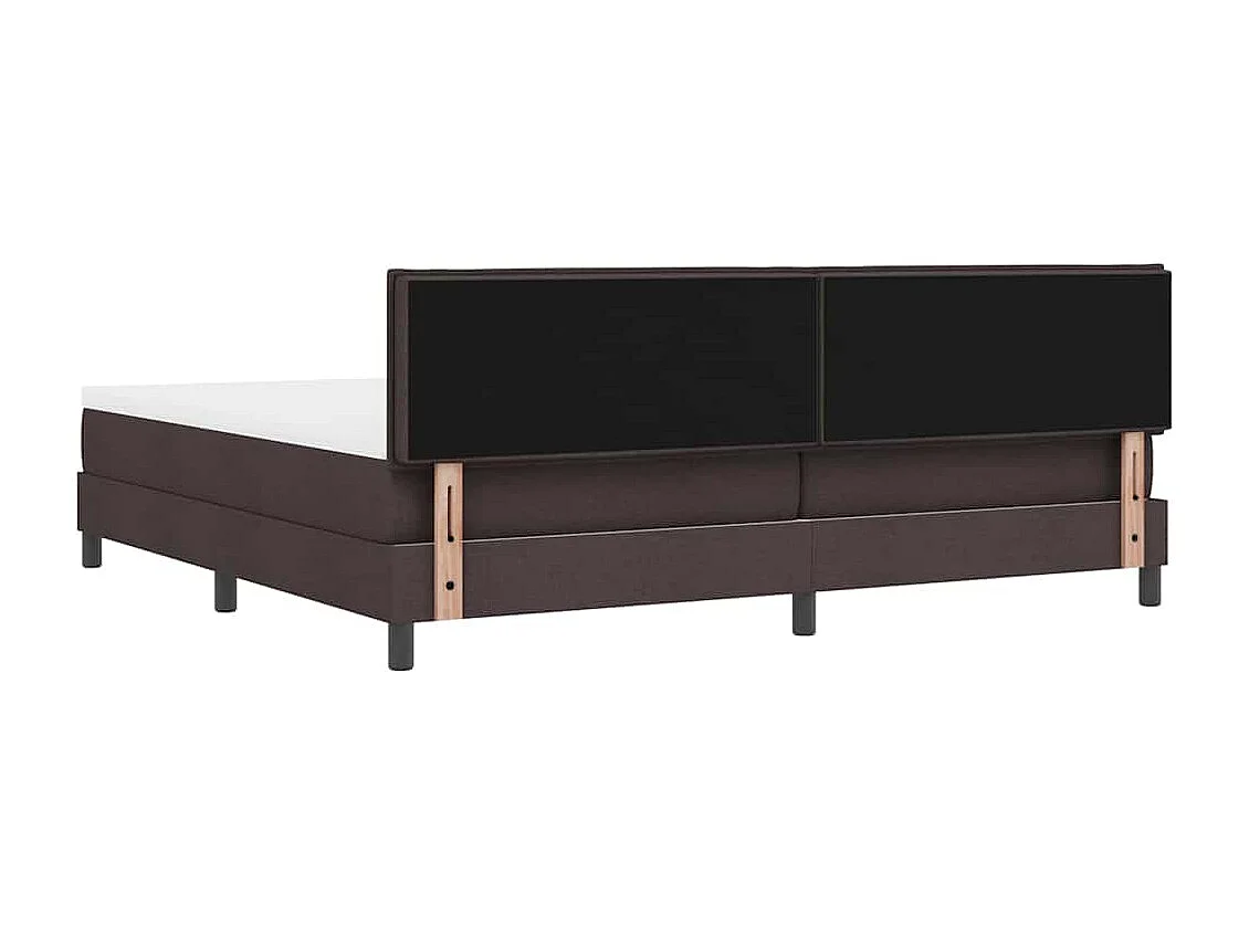 Cadre de lit avec matelas Marron foncé 200 x 200 cm tissu