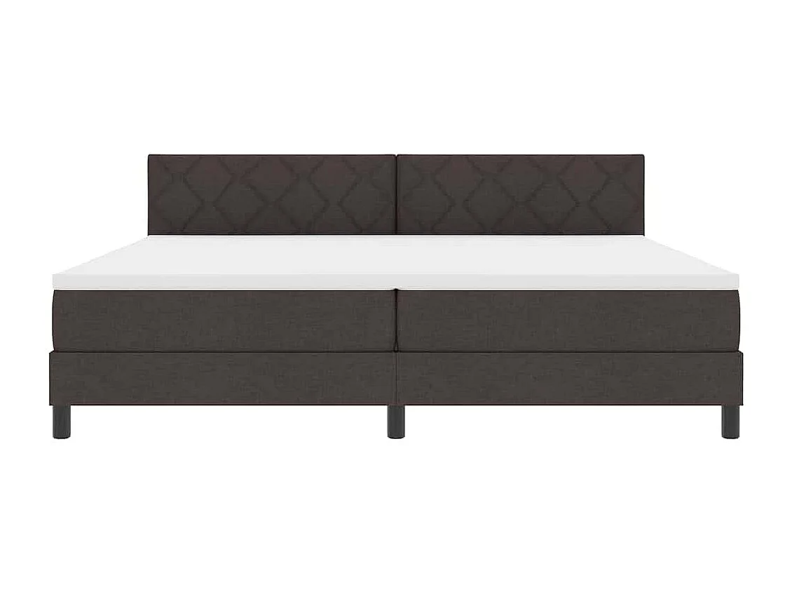 Cama tipo Box Spring Marrón Oscuro 200 x 200 cm tela