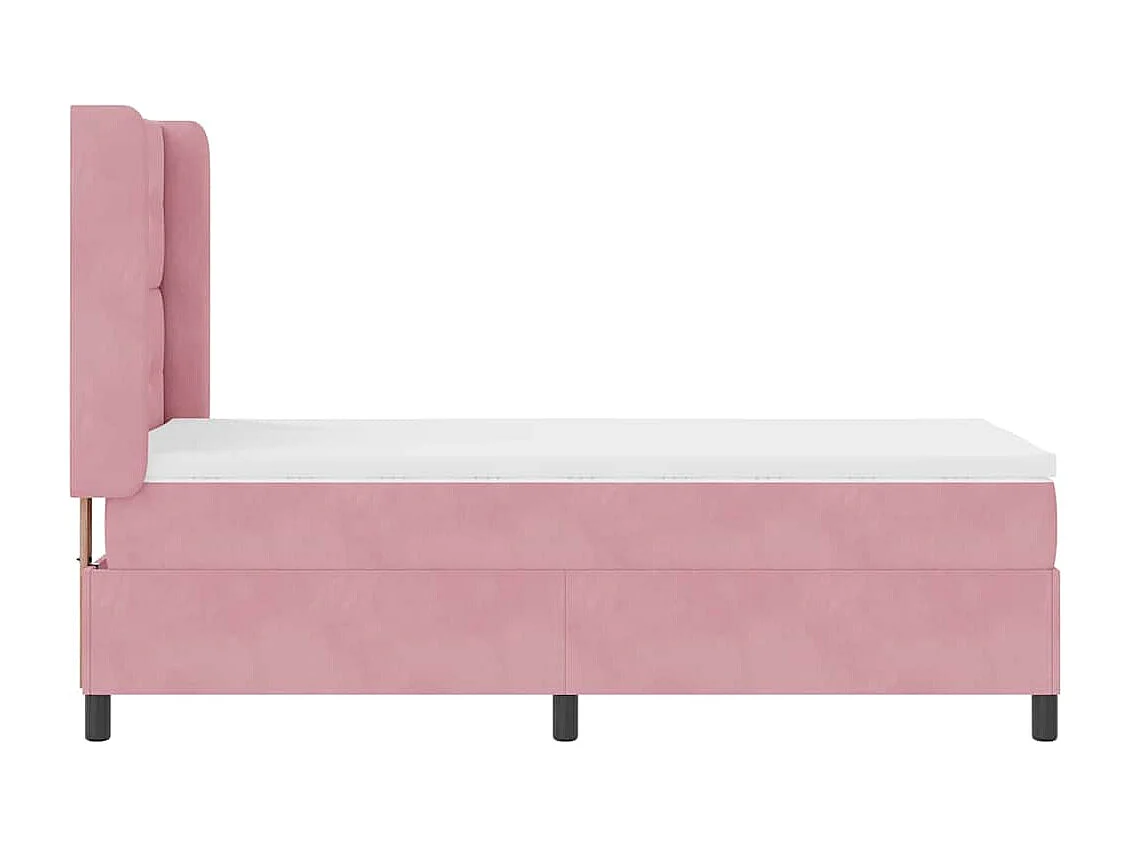 Cadre de lit avec Matelas LED Rose 90 x 190 cm Velours