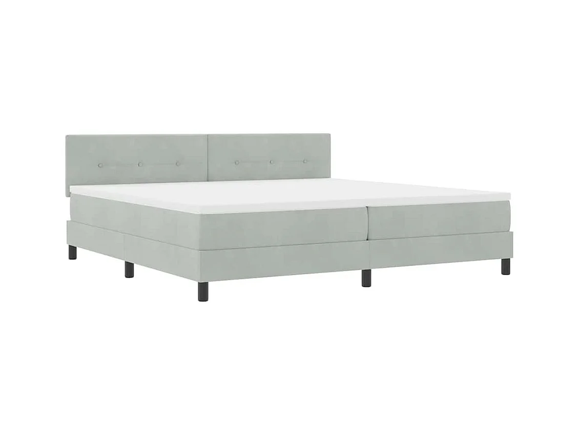 Cama Box Spring com Colchão Cinzento-claro 200 x 200 cm tecido