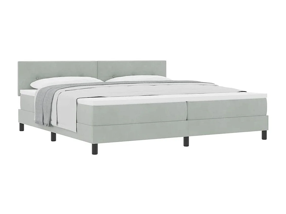 Boxspringbed met Matras met matras Lichtgrijs 200 x 200 cm Stof