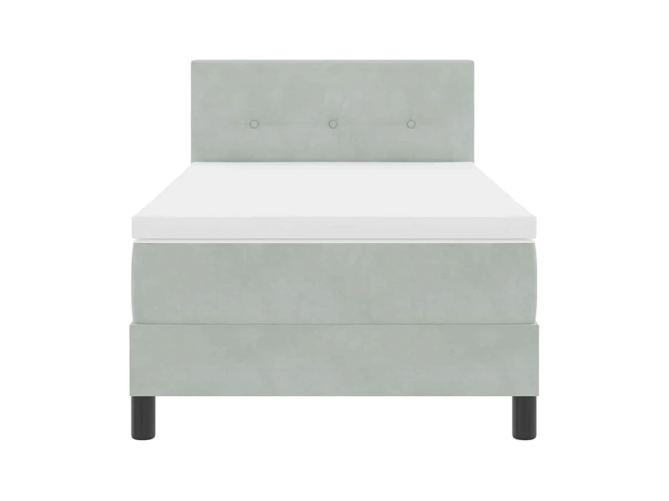 Cadre de lit avec matelas Gris clair 80 x 200 cm Velours