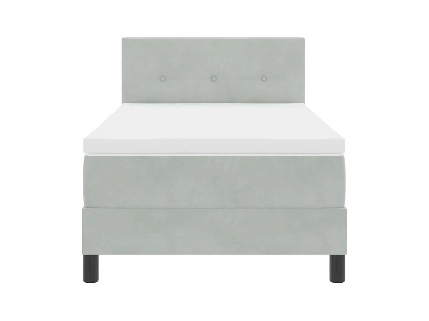 Cadre de lit avec matelas Gris clair 80 x 200 cm Velours