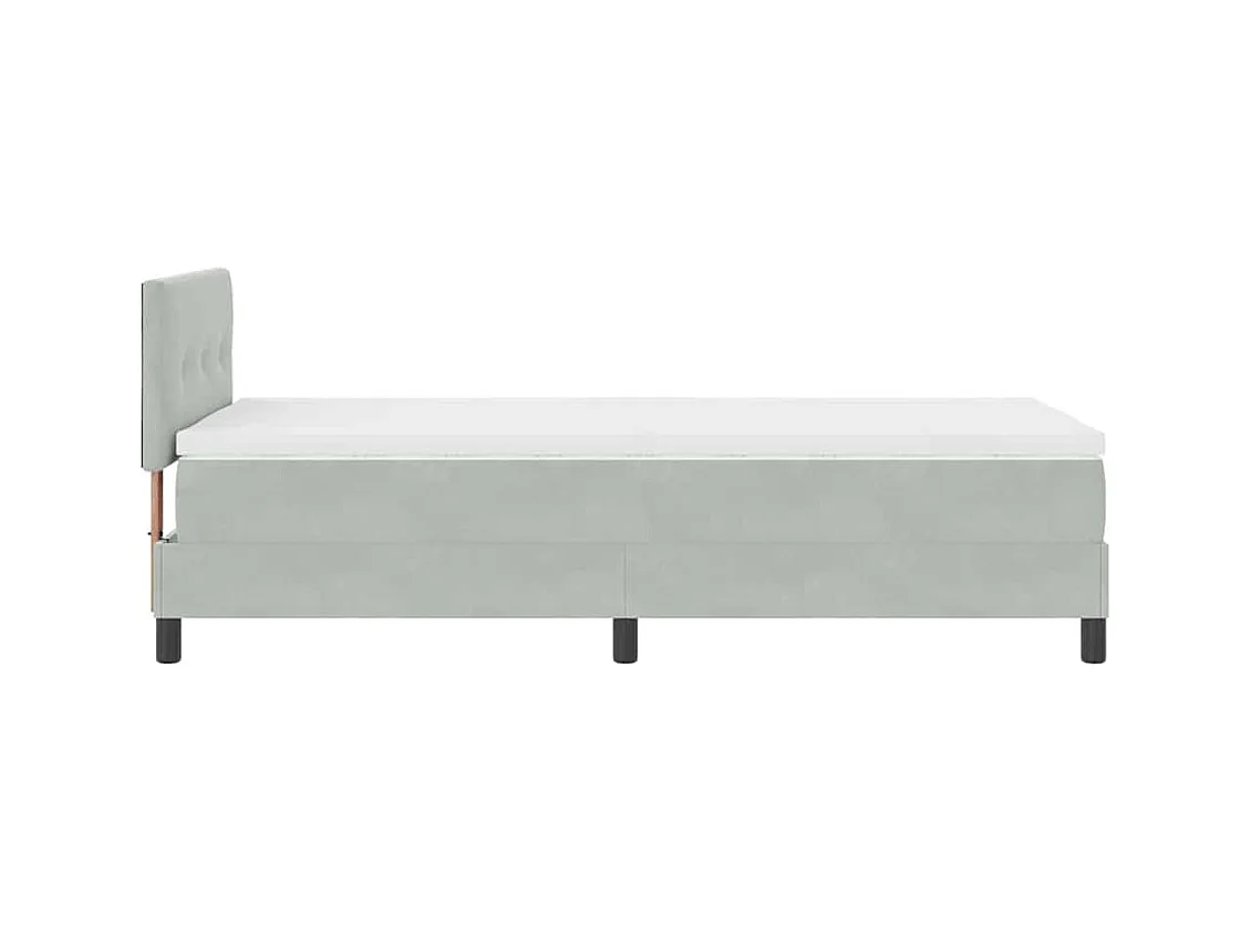 Cadre de lit avec matelas Gris clair 80 x 200 cm Velours