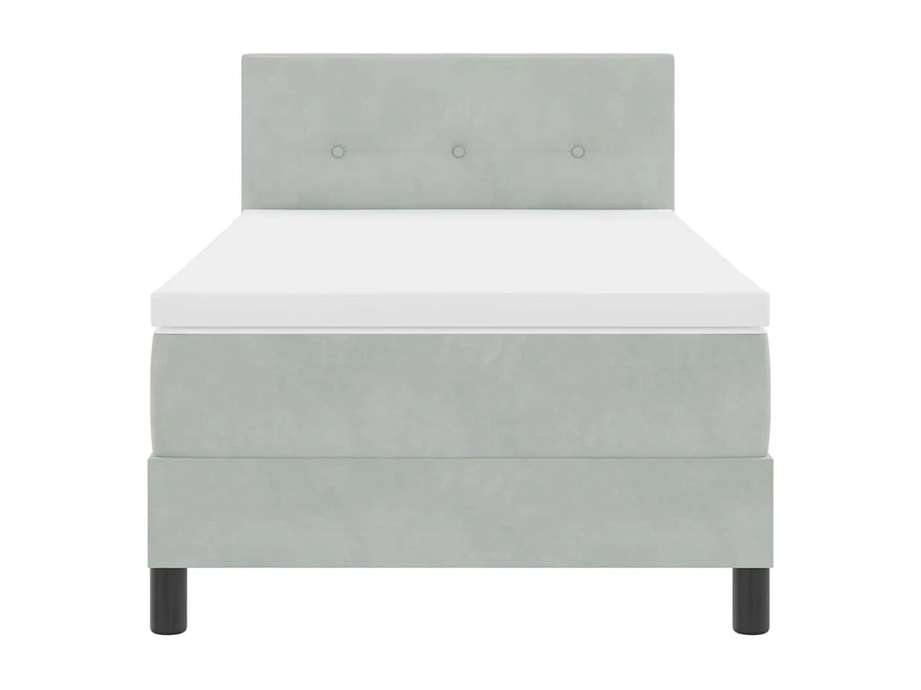 Cadre de lit avec matelas Gris clair 80 x 200 cm Velours