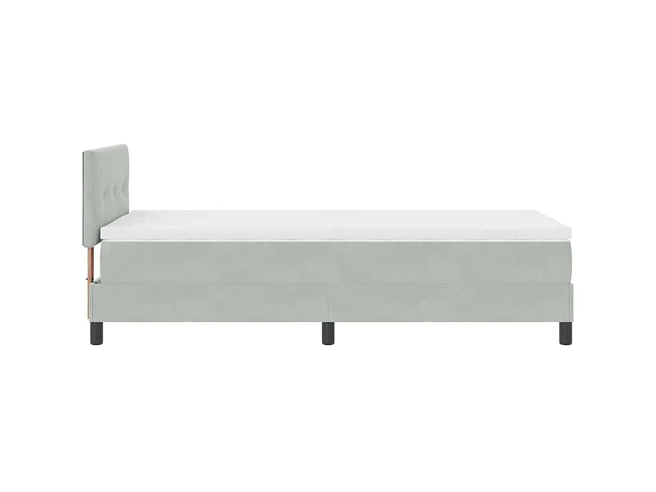 Cadre de lit avec matelas Gris clair 80 x 200 cm Velours