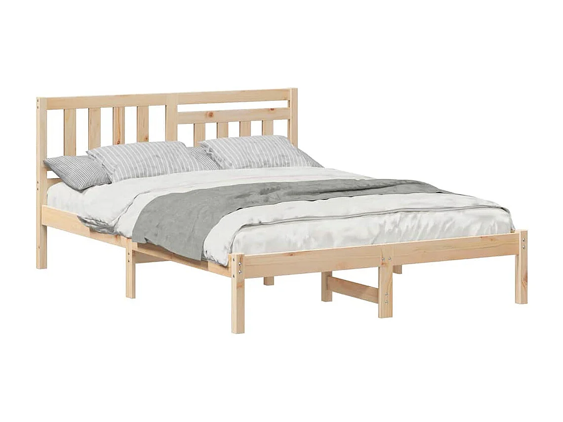 Cadre de lit Marron 135 x 190 cm Bois massif en pin