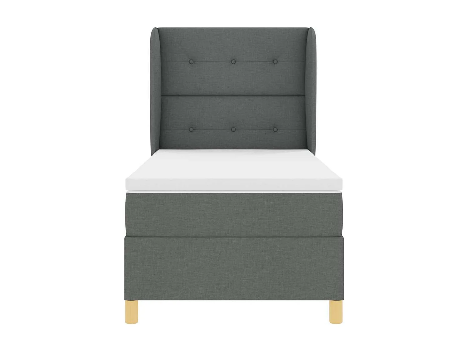 Boxspringbed met matras Donkergrijs 90x190 cm Stof Donkergrijs