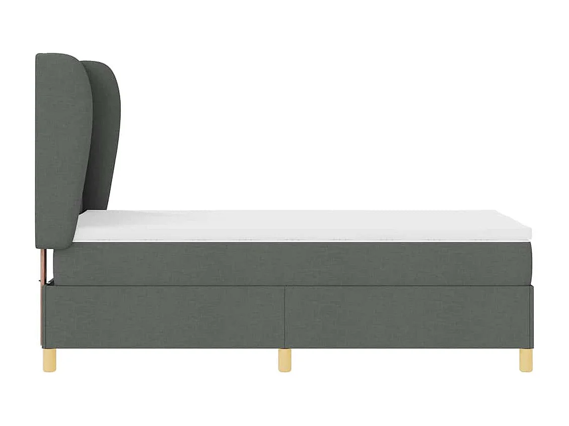 Boxspringbed met matras Donkergrijs 90x190 cm Stof Donkergrijs