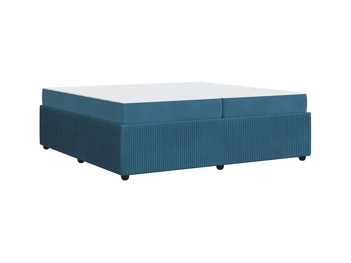 Estrutura de cama com colchão Azul 200 x 200 cm Veludo