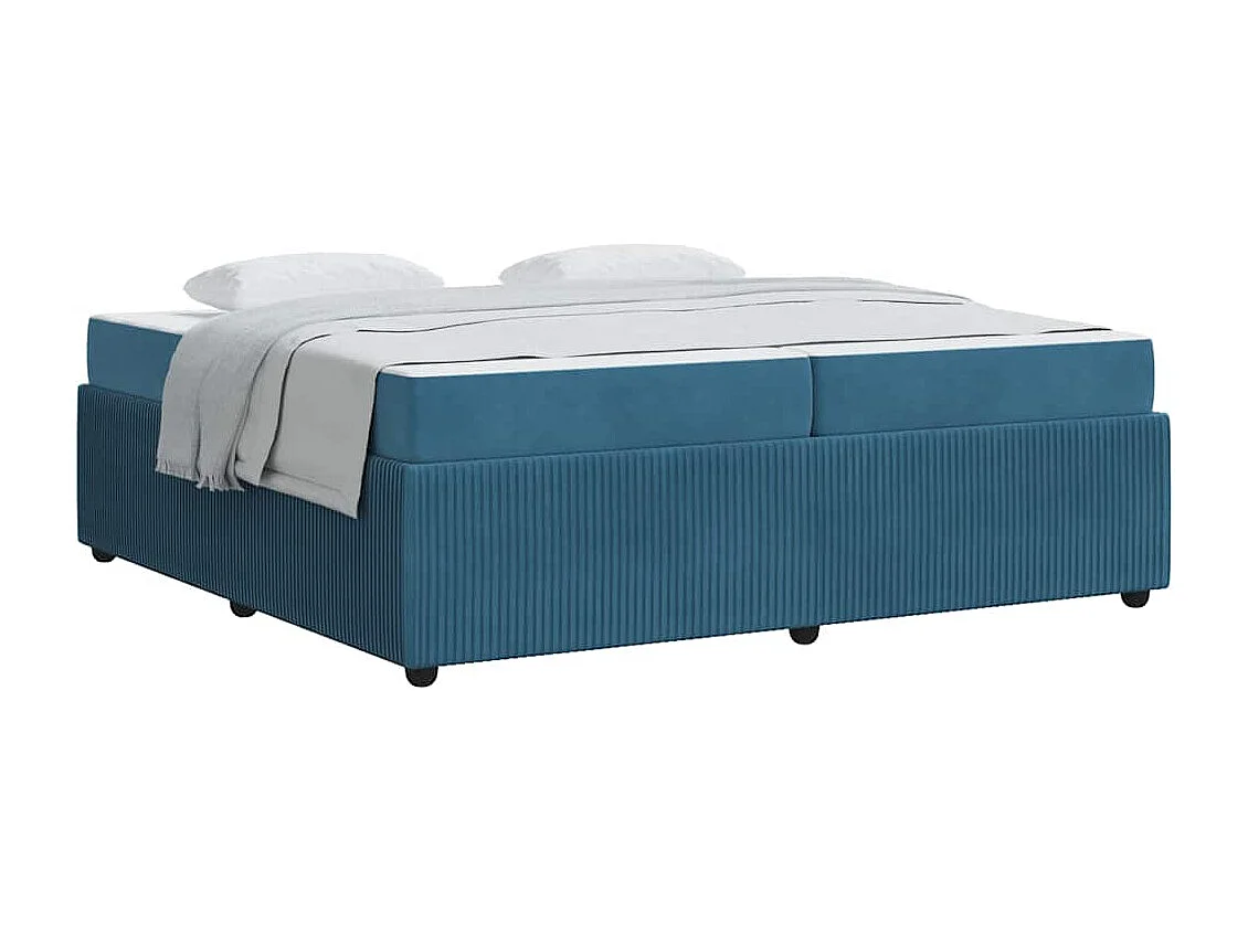 Estructura de cama con colchón Azul 200 x 200 cm Terciopelo
