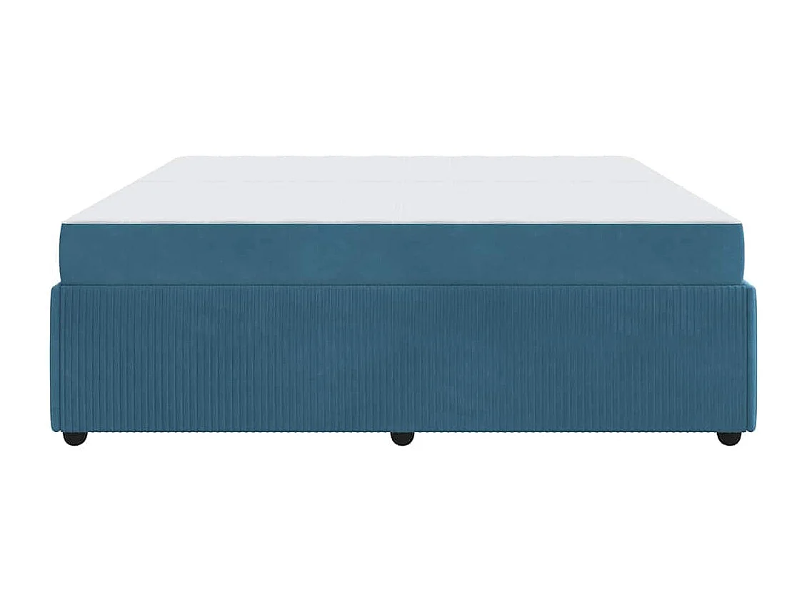 Estructura de cama con colchón Azul 200 x 200 cm Terciopelo