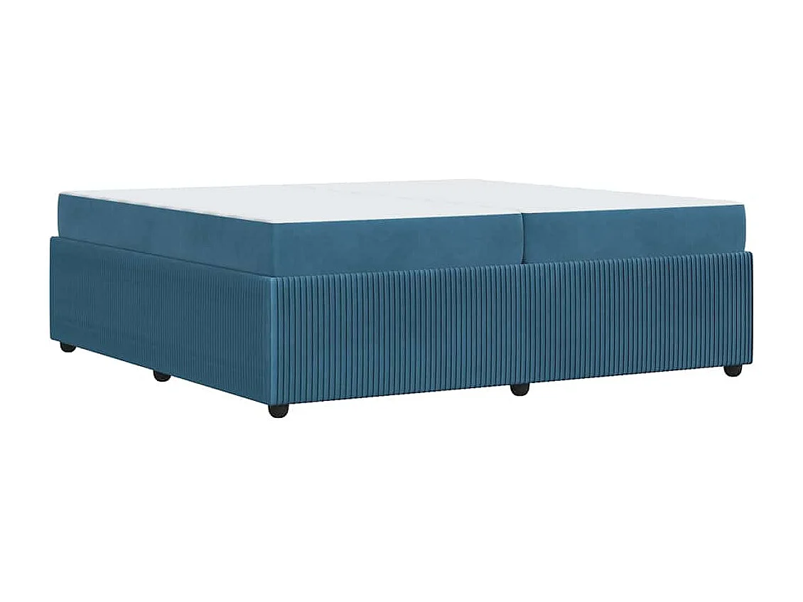 Estructura de cama con colchón Azul 200 x 200 cm Terciopelo