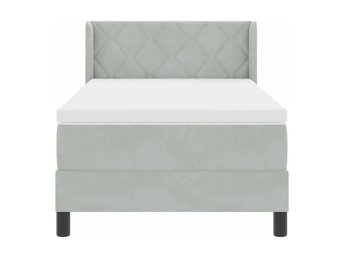 Cadre de lit avec matelas noir 100x200 cm en velours