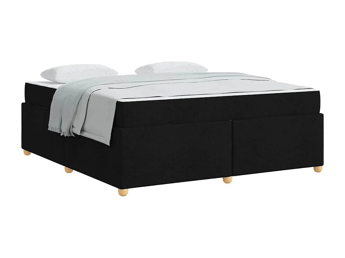 Cadre de lit avec matelas Noir 180 x 200 cm tissu