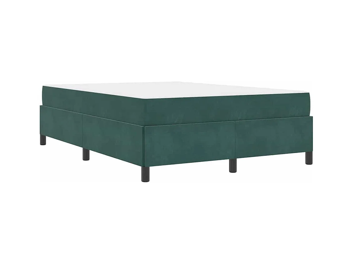 Cadre de lit Vert foncé, blanc et vert 140 x 190 cm Velours