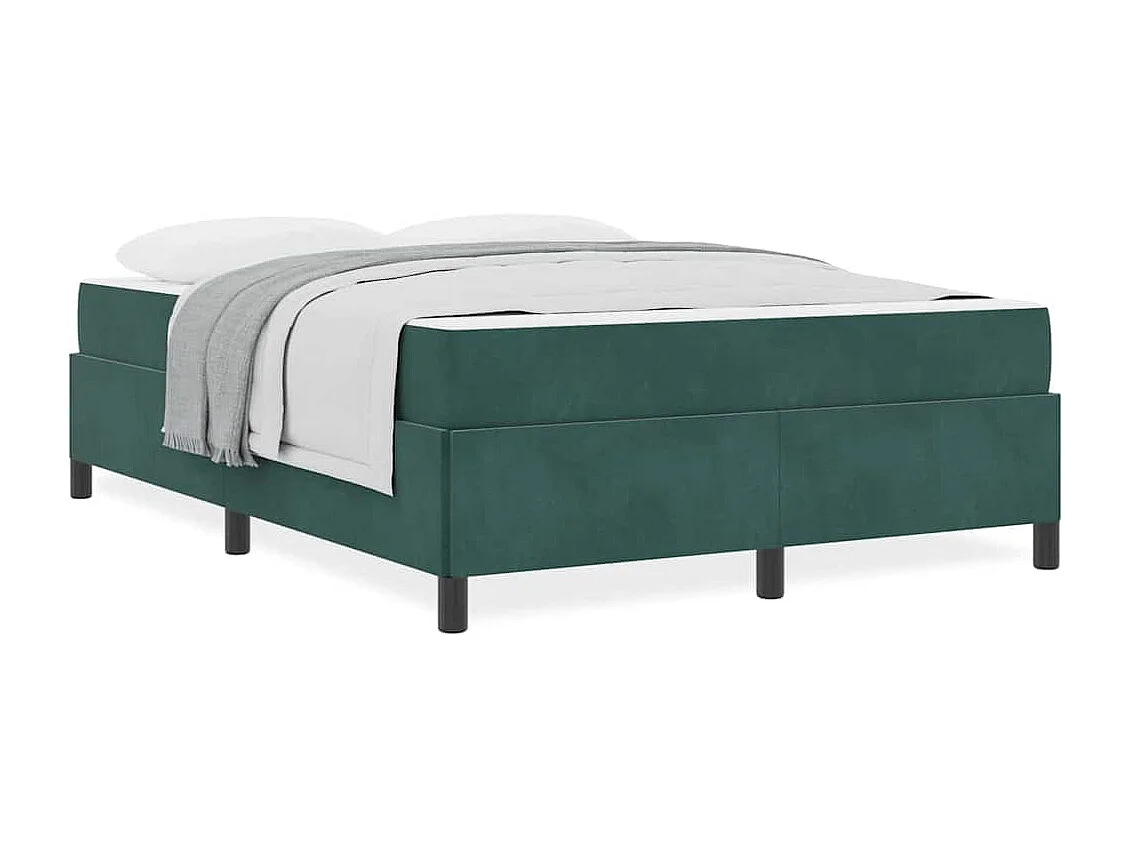 Bedframe Donkergroen, Wit en Groen 140 x 190 cm Fluweel