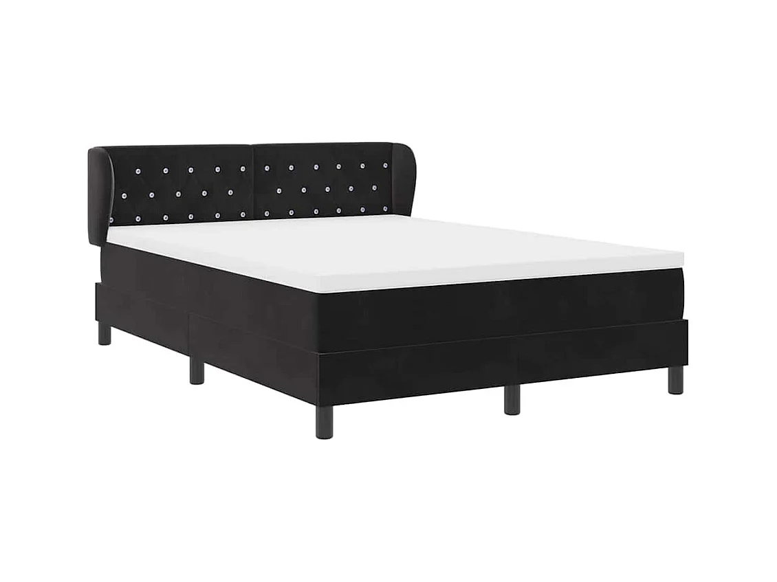 Cadre de lit avec matelas gris foncé 80x200 cm en velours