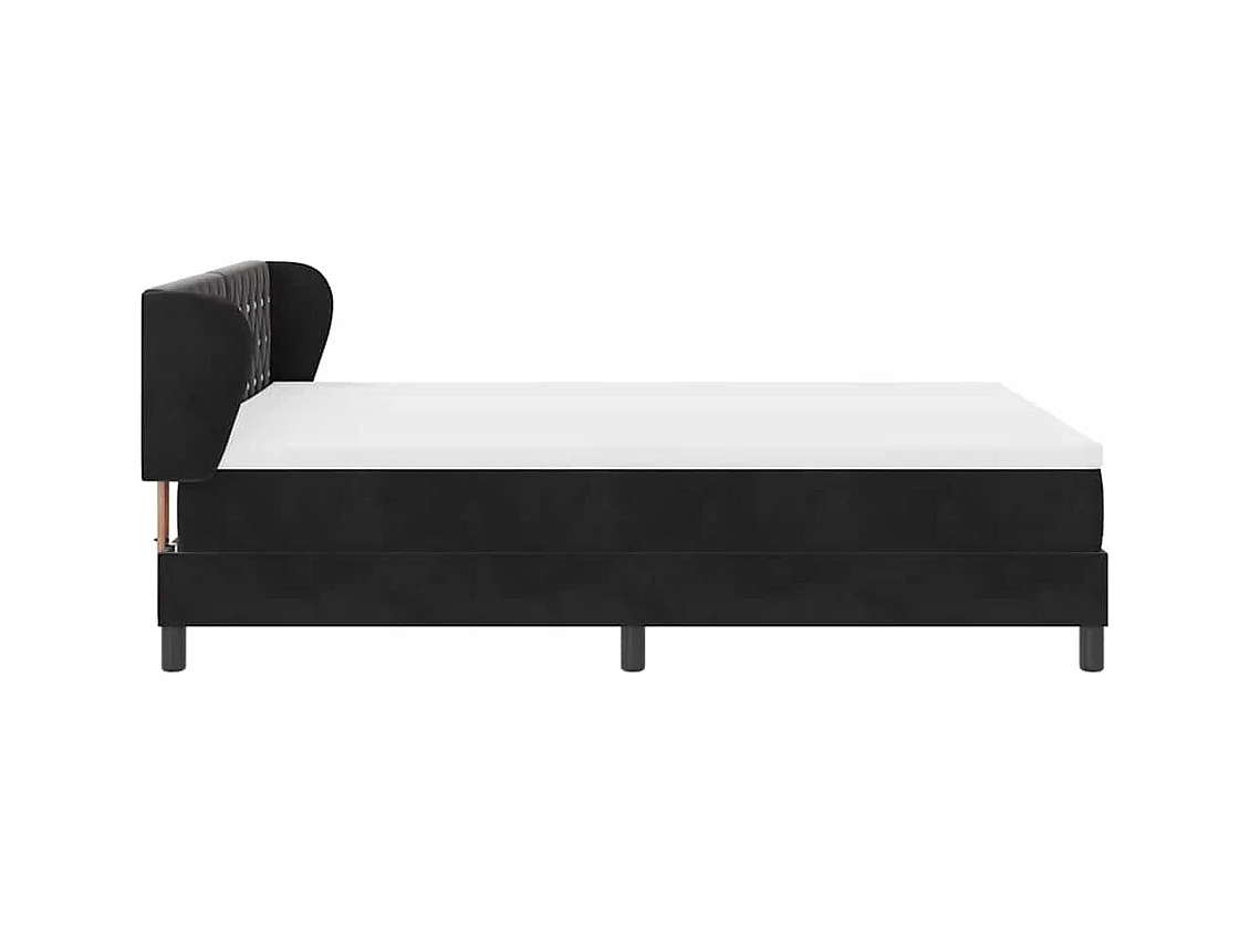 Cadre de lit avec matelas gris foncé 80x200 cm en velours