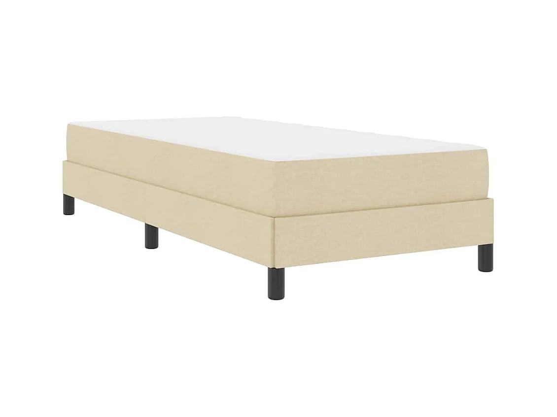 Cama tipo Box Spring con colchón Crema 100 x 200 cm tela