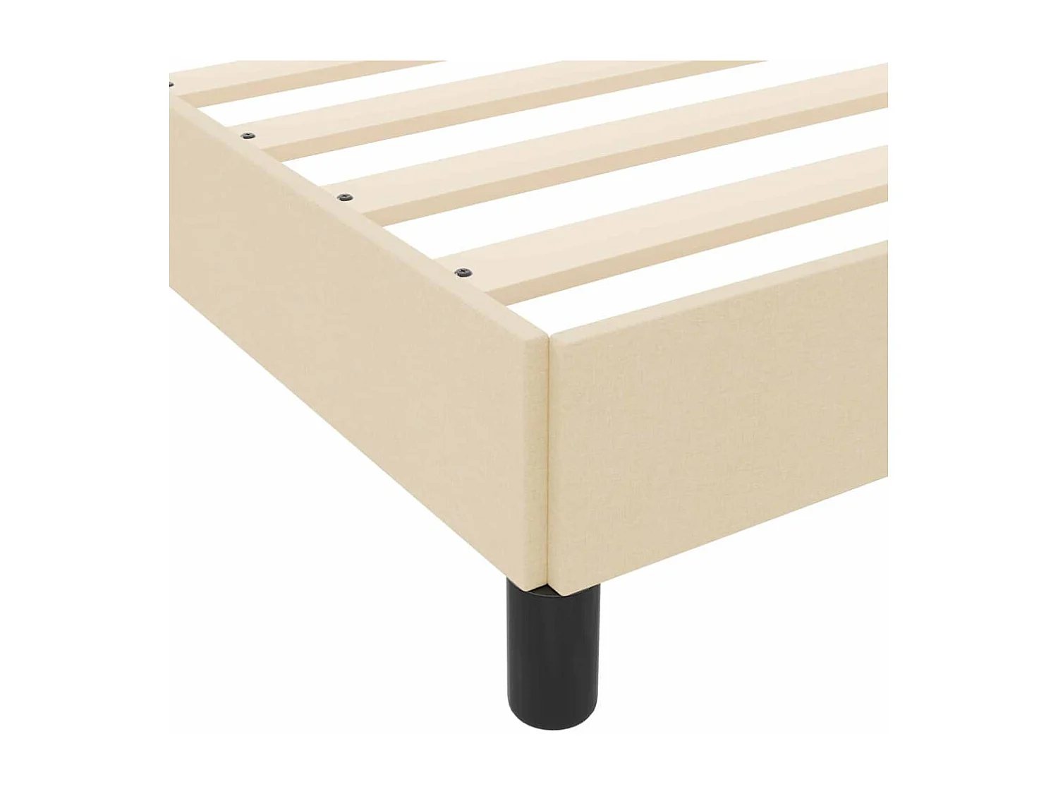 Cama tipo Box Spring con colchón Crema 100 x 200 cm tela
