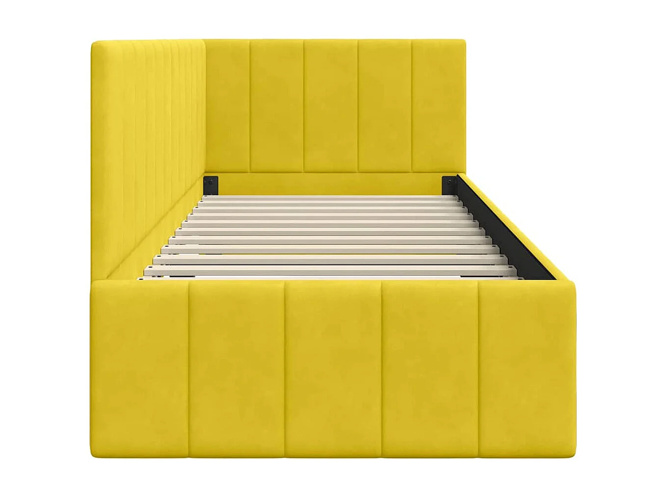 Cadre de lit d'angle avec tête de lit Jaune 80 x 200 cm Velours