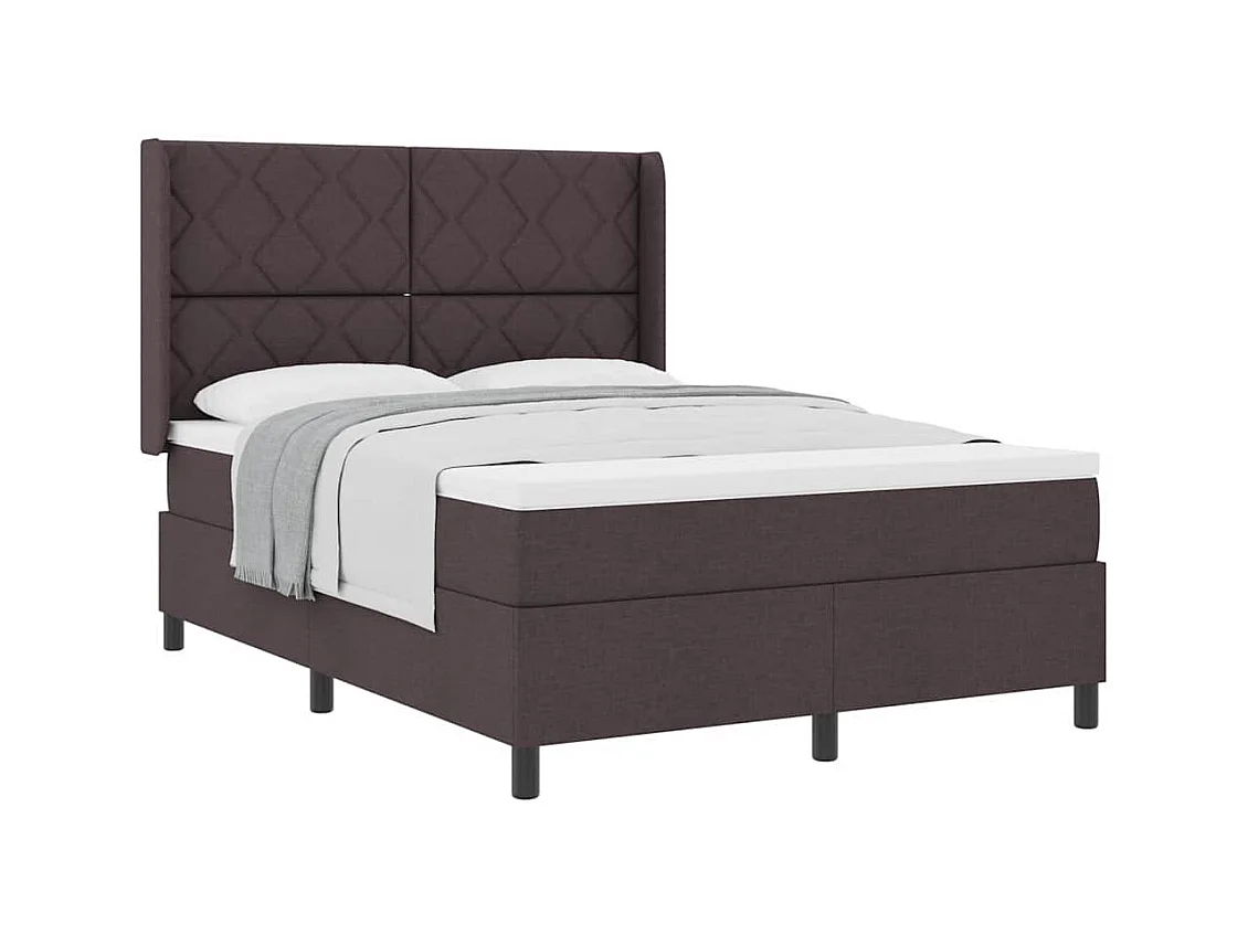 Cama Box com colchão Castanho escuro 140 x 200 cm tecido