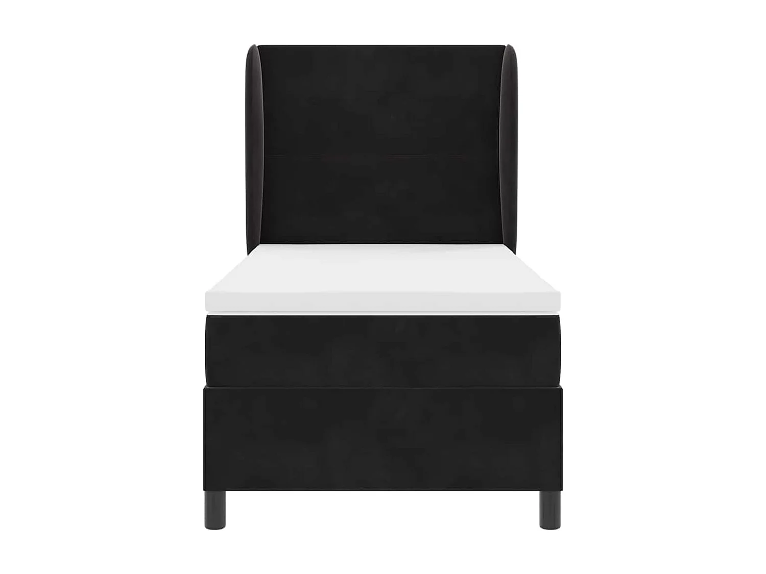 Cama tipo Box Spring con colchón Negro 100 x 200 cm Terciopelo