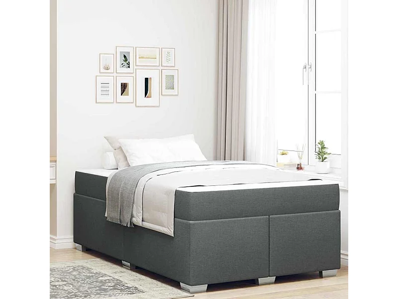 Bedframe Donkergrijs 120 x 200 cm Stof