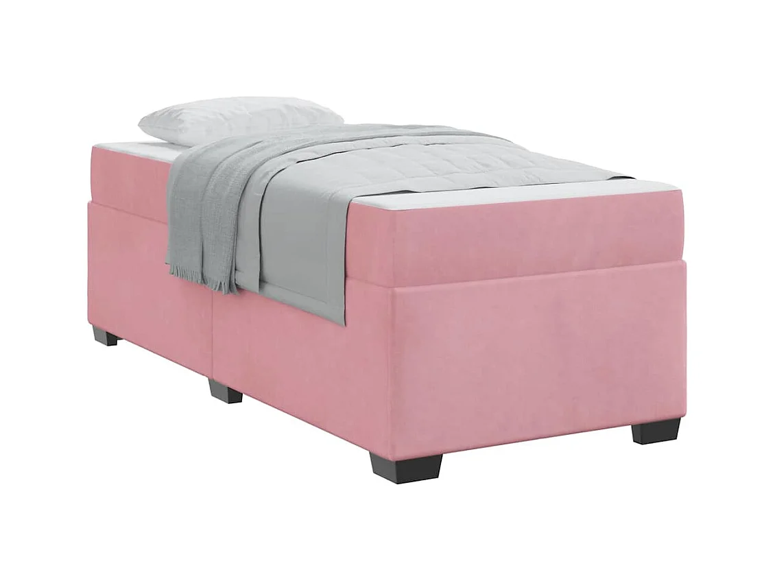 Estrutura da Cama com colchão Rosa 100 x 200 cm Veludo