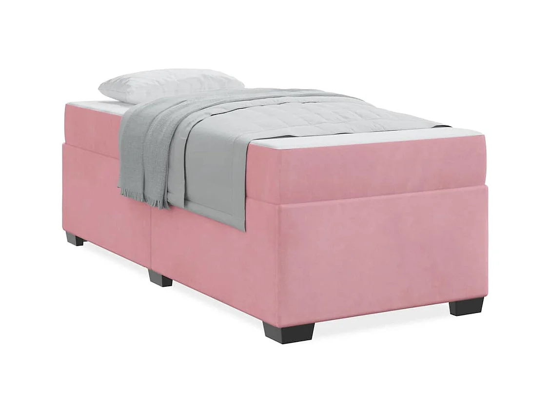 Estrutura da Cama com colchão Rosa 100 x 200 cm Veludo