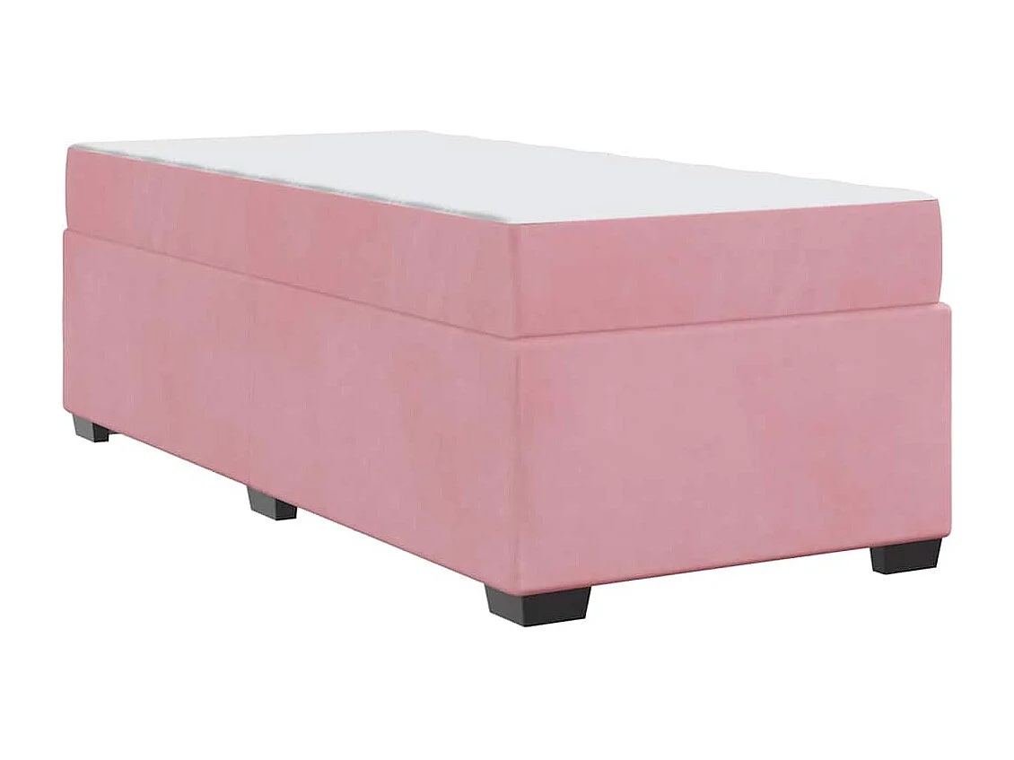 Estructura de cama con colchón Rosa 100 x 200 cm Terciopelo