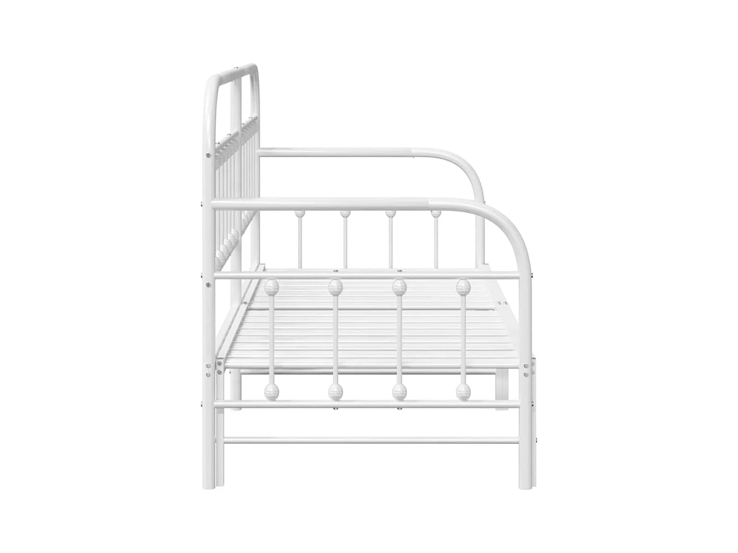 Cadre de lit de jour avec tête de lit Blanc 80 x 200 cm Acier
