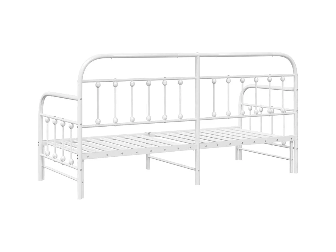 Cadre de lit de jour avec tête de lit Blanc 80 x 200 cm Acier