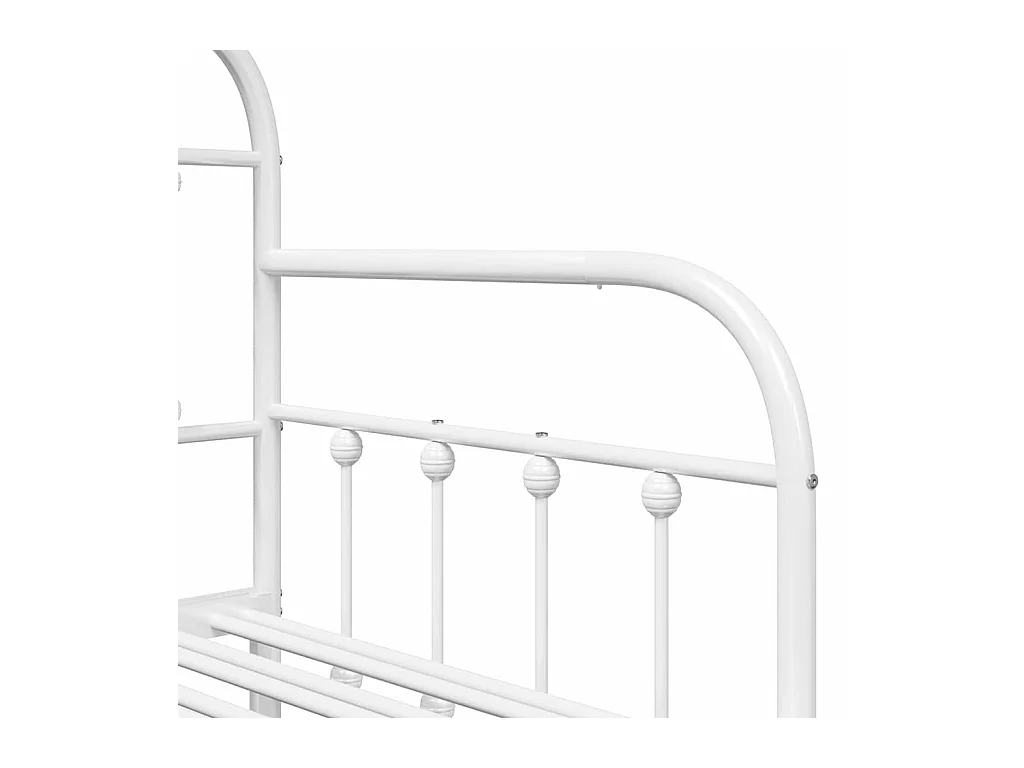 Cadre de lit de jour avec tête de lit Blanc 80 x 200 cm Acier