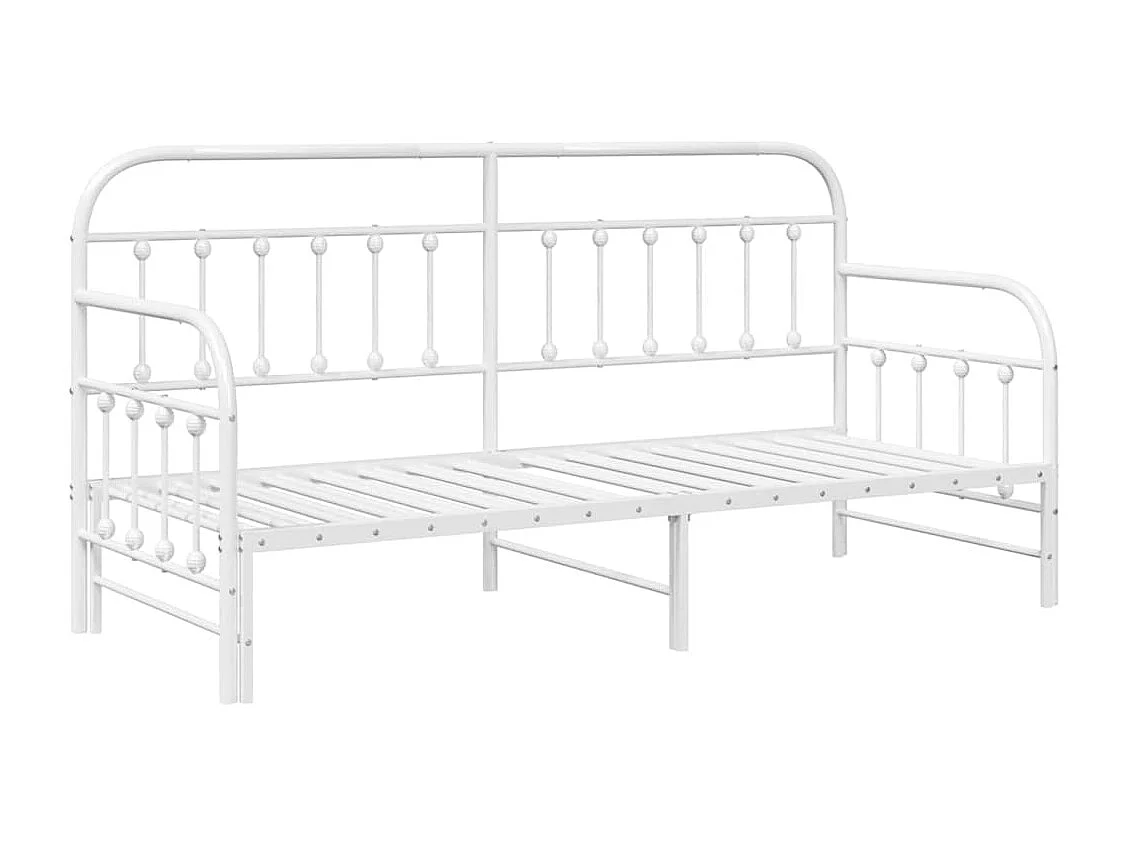 Bedframe voor een daybed met hoofdeinde Wit 80 x 200 cm Staal