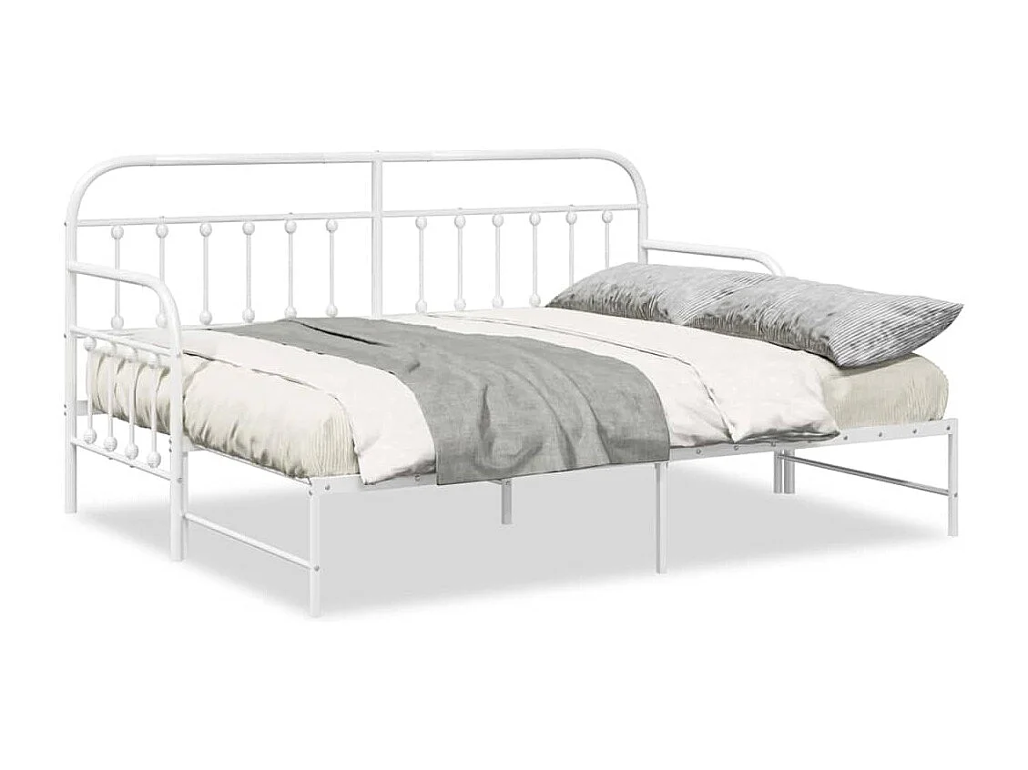 Bedframe voor een daybed met hoofdeinde Wit 80 x 200 cm Staal