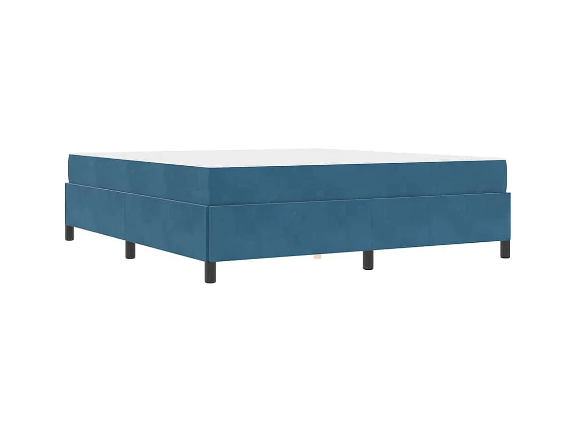 Cadre de lit Bleu foncé et blanc 180 x 200 cm Velours