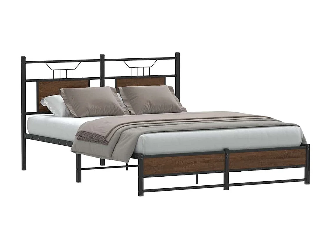 Cadre de lit sans matelas chêne marron 140x200 cm