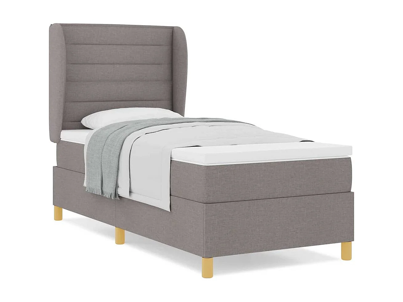 Cadre de lit avec matelas gris foncé 90x190 cm Taupe