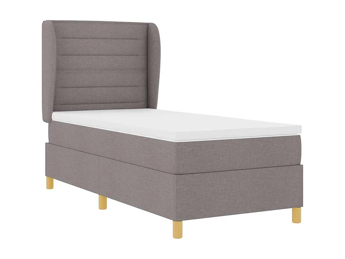 Cadre de lit avec matelas gris foncé 90x190 cm Taupe