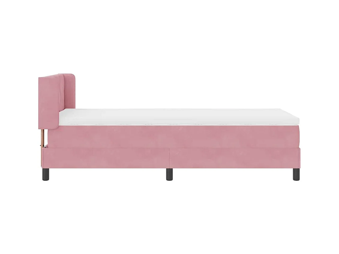 Cama con Somier y Colchón Negra 100x200 cm Terciopelo Rosa