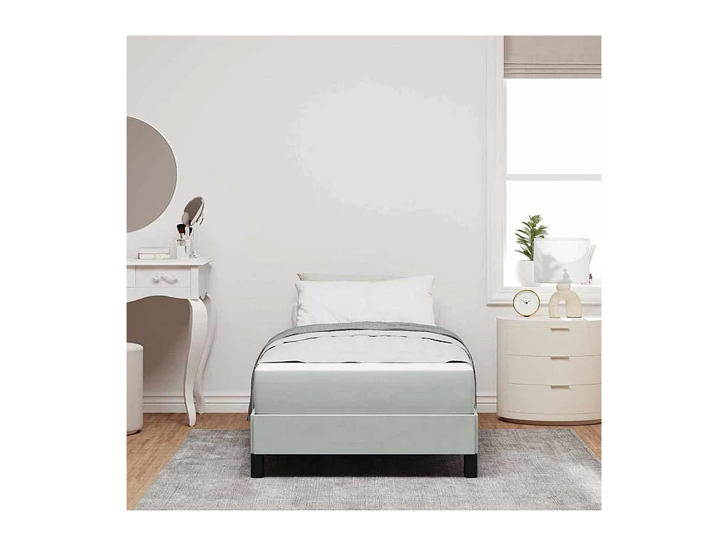 Boxspringbed met matras Lichtgrijs 90 x 190 cm Fluweel