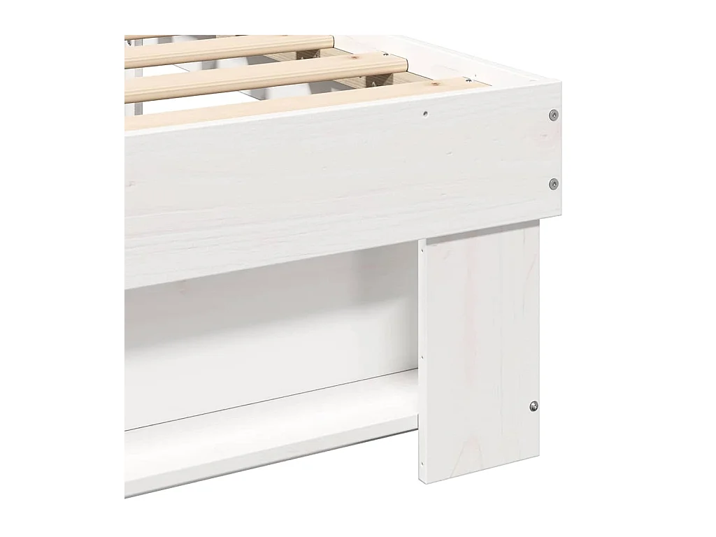 Cadre de lit Blanc 150 x 200 cm Bois massif en pin