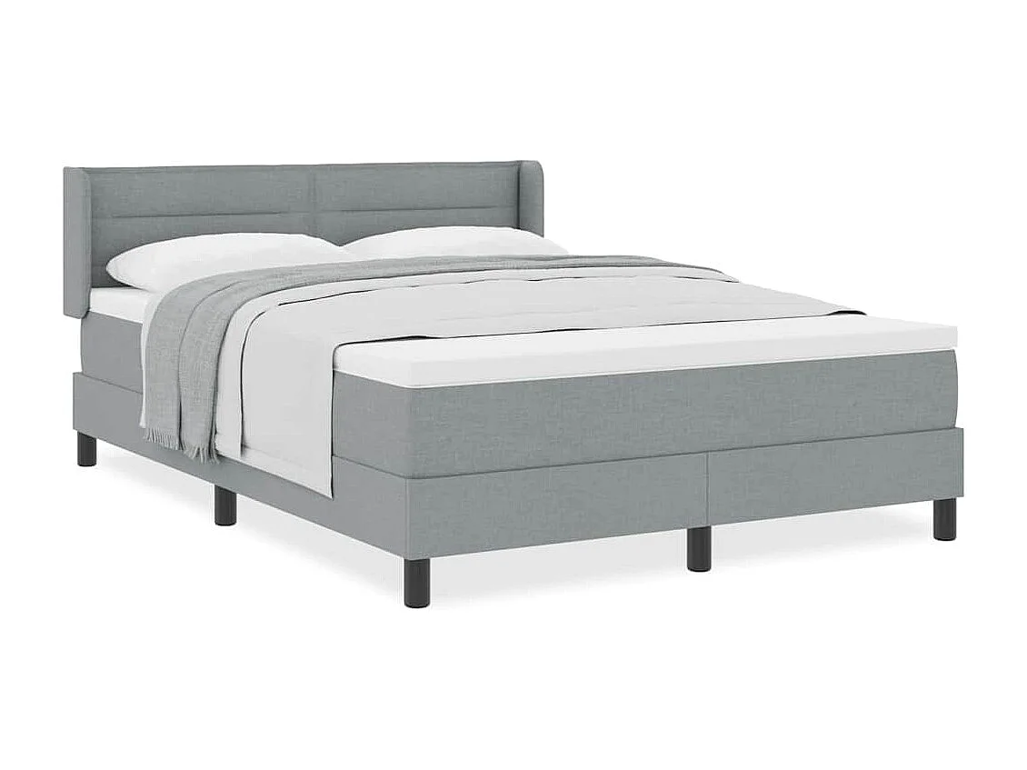 Cadre de lit avec matelas avec matelas Gris clair 140 x 190 cm